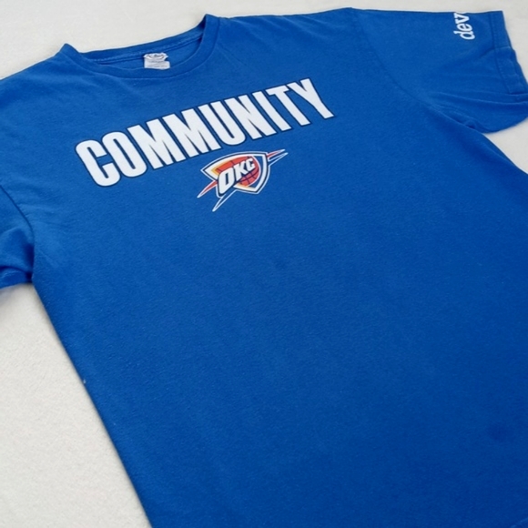 ๐ฟ OKC Thunder Basketball Community Royal Blue Short Sleeve T-Shirt XL - Picture 2 of 9